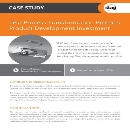 Test Process Transformation Protects Product Development Investment