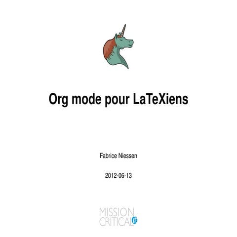 Org mode pour LaTeXiens