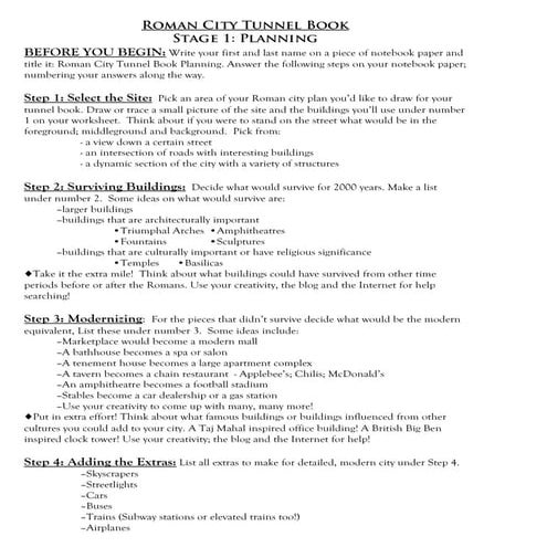 Stage 1 planning directions