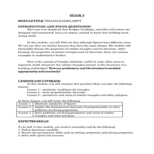Stage 3 module 3rd | DOCX | Physics | Science