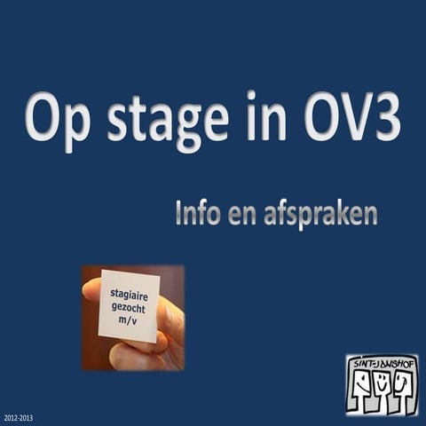 Stageafspraken opleidingsvorm 3
