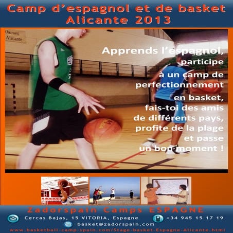 Stage de basket et d'espagnol Espagne 2013
