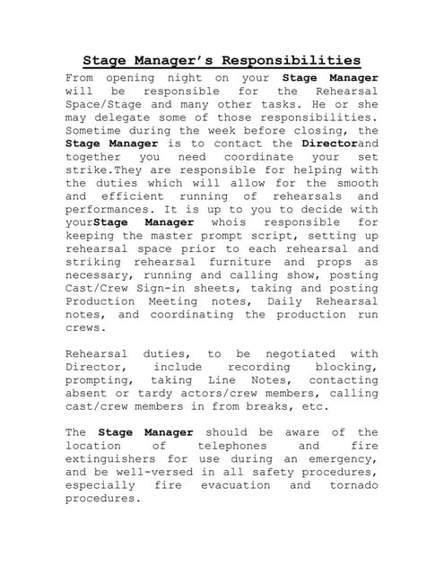 Stage Manager | PPT