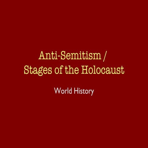 Stages of the Holocaust