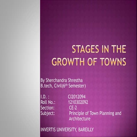 Stages in the growth of towns