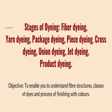 Stages of dyeing