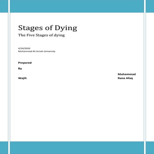 Stages Of Dying