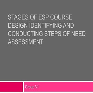 Stages of ESP Course Design Identif...
