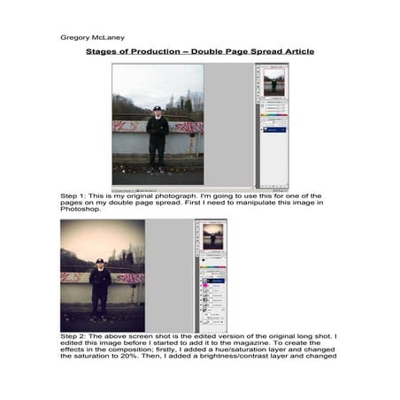 Stages of Production - Double Page Spread Article