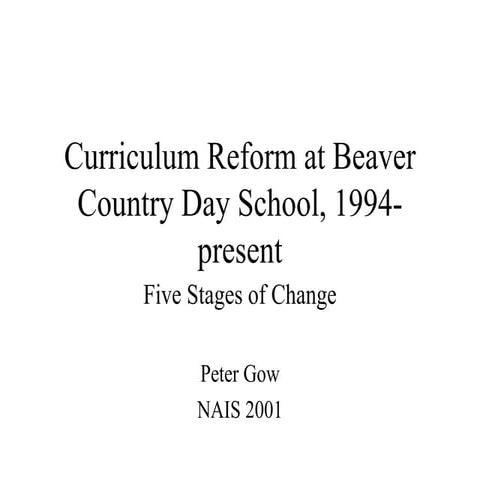 Stages of Curriculum Reform