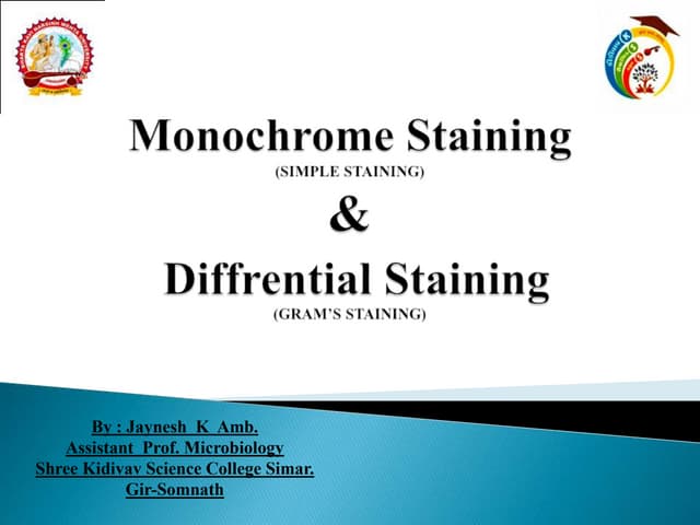 Simple and Gram's staining