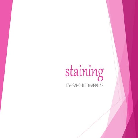 Staining-  Pharmaceutical MIcrobiology