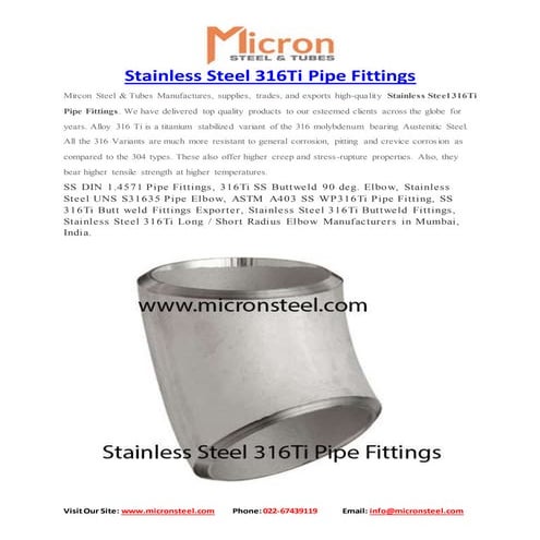 Stainless Steel 316Ti Pipe Fittings | DOCX