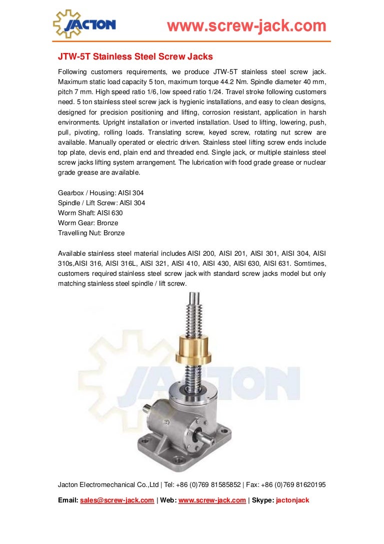 Stainless steel screw jacks, stainless steel machine screw actuators,…