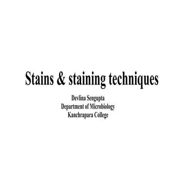 Preparation and staining of specimens for microscopy | PDF
