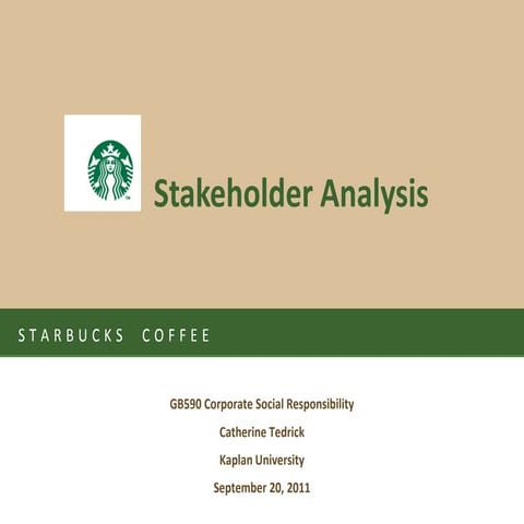Stakeholder Analysis, September 2011