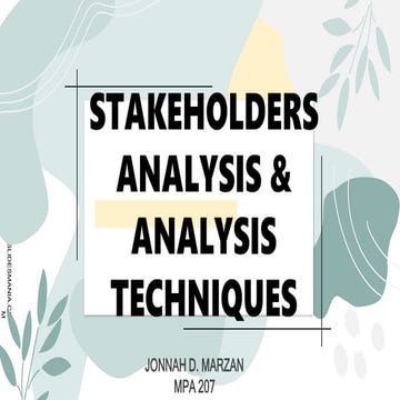 MPA 207 :  Stakeholder  Analysis . ppt x