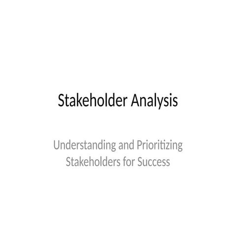 Stakeholder Analysis | PPT