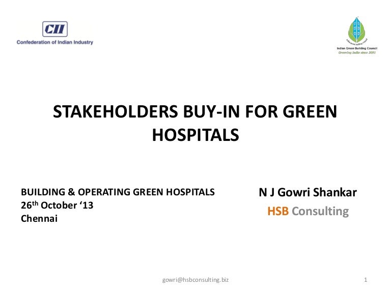 Stakeholder buy in for green hospitals