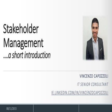 Stakeholder management - a short introduction 