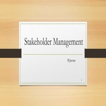 Stakeholder management