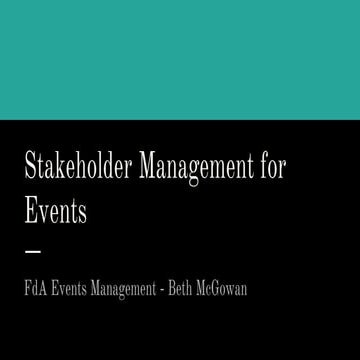 Stakeholder management for events