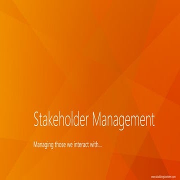 Stakeholder management