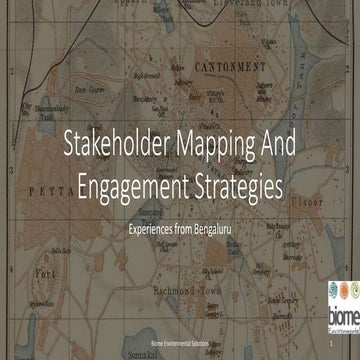 Stakeholder mapping and engagement: Bringing together stakeholders for robust...