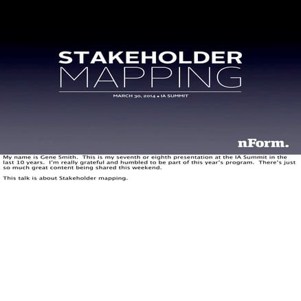 Stakeholder Mapping: IA Summit 2014