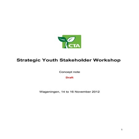 CTA Strategic Youth Stakeholder Workshop - Concept Note