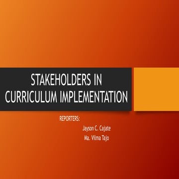 Stakeholders in-curriculum-implementation