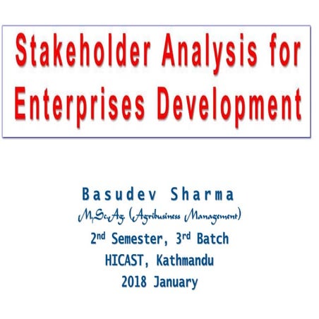 Stakeholders Analysis