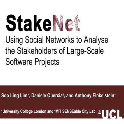 ICSE10 StakeNet Talk