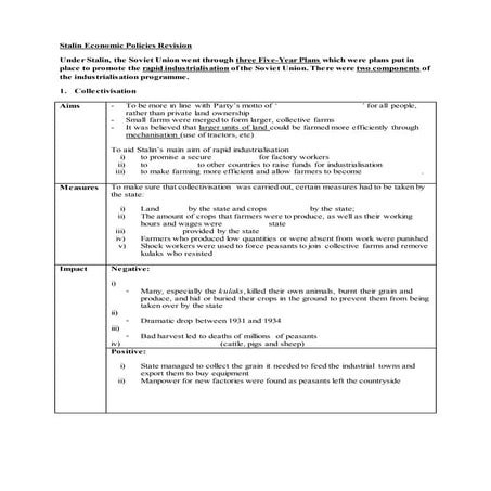 Stalin economic policies revision