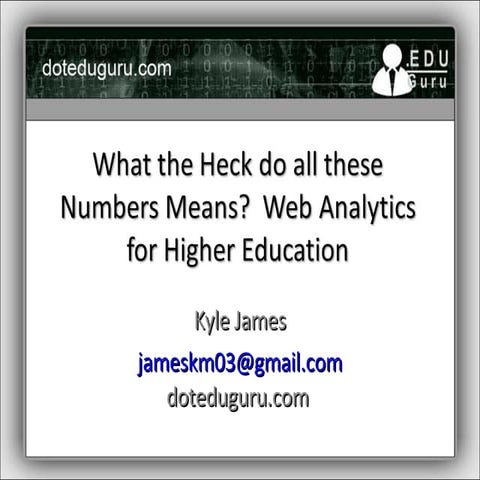 #stamats08 - What the Heck Do All These Numbers Mean?