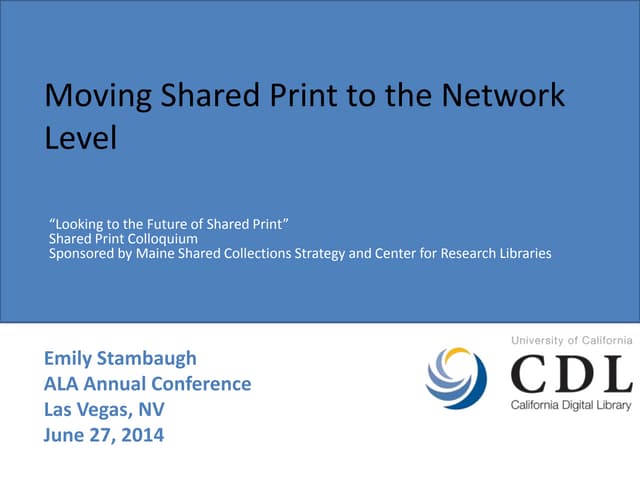 Moving Shared Print to the Network Level