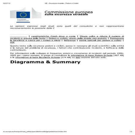 Stampa   ue - sicurezza stradale - pedoni e ciclisti