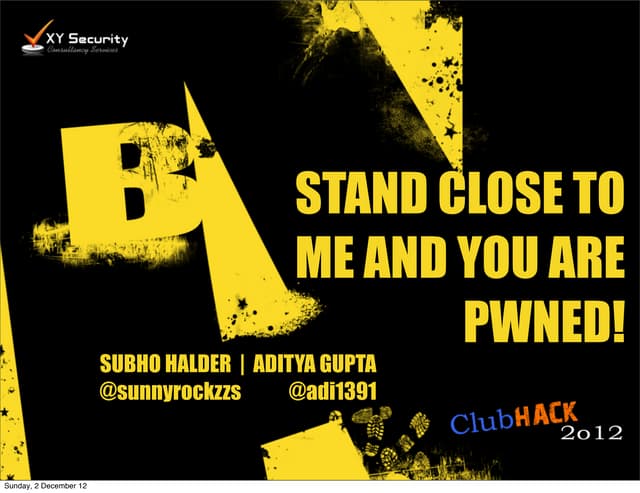 Stand Close to Me & You're pwned! Owning Smart Phones using NFC by Aditya Gup...