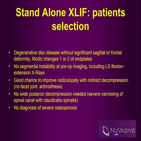 Lateral Lumbar Interbody Fusion : DLIF, XLIF with Lateral Fixation in ...