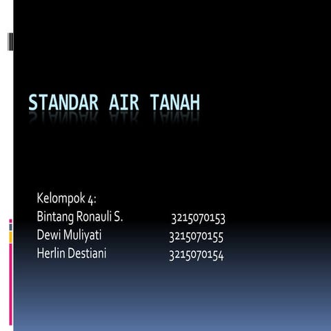 Standar air tanah