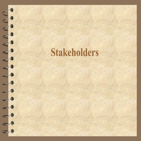 Standard Grade Business Management - Stakeholders