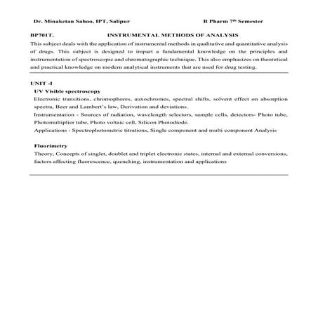 Standard-IMA_U-1_NOTES.pdf B pharmacy 7th sem | PDF
