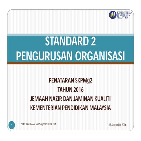 STANDARD 2 - Pengurusan Organisasi (Standard Kualiti Pendidikan Malaysia Gelo...