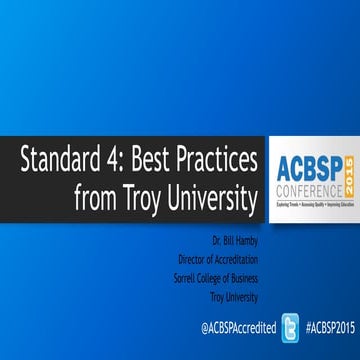 Standard Four: Best Practices From Troy University 