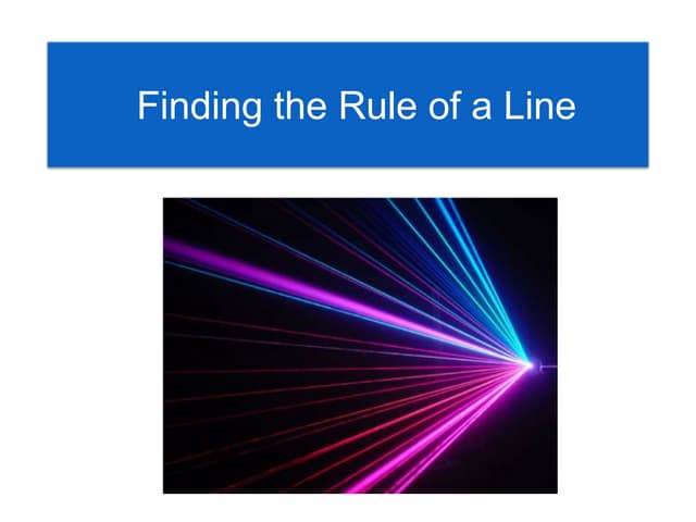 CST 504 Standard and Function Form of a Line