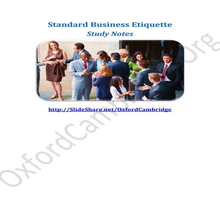 Standard Business Etiquette - Study Notes