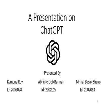 A presentation on Chatgpt and how it works