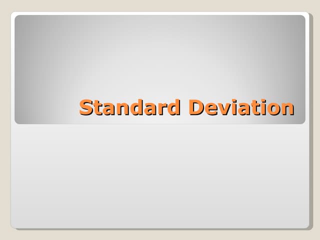 Standard deviation
