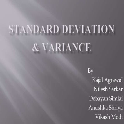 Standard deviation &amp; variance