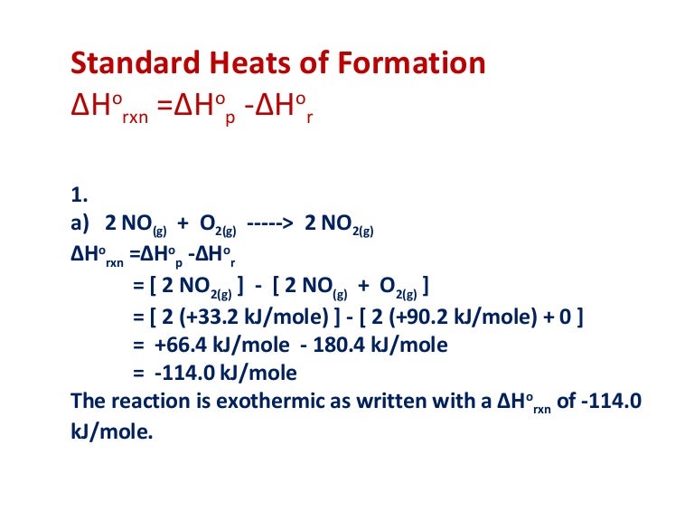 Standard enthalpy of formation
